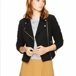 Wilfred Black Crepe Moto Jacket in Size Small